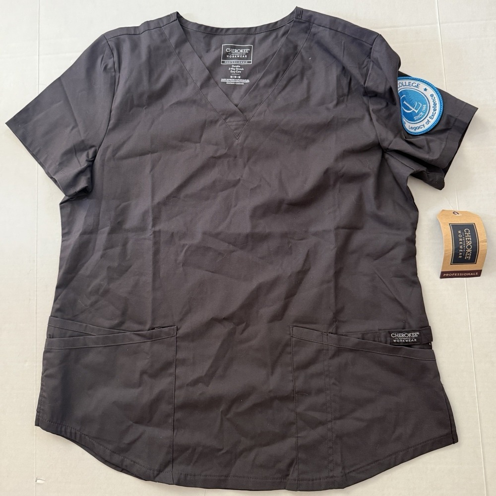 Casa Loma College NWT Scrubs Top Cherokee‎ Workwear WW665 PWT Pewter Sz Medium
